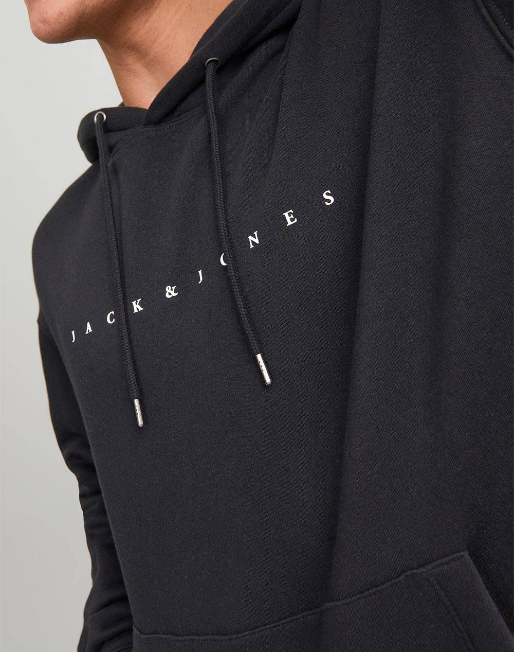 JACK&JONES JJESTAR JJ SWEAT HOOD NOOS 12233972-BLACK Black φωτογραφία