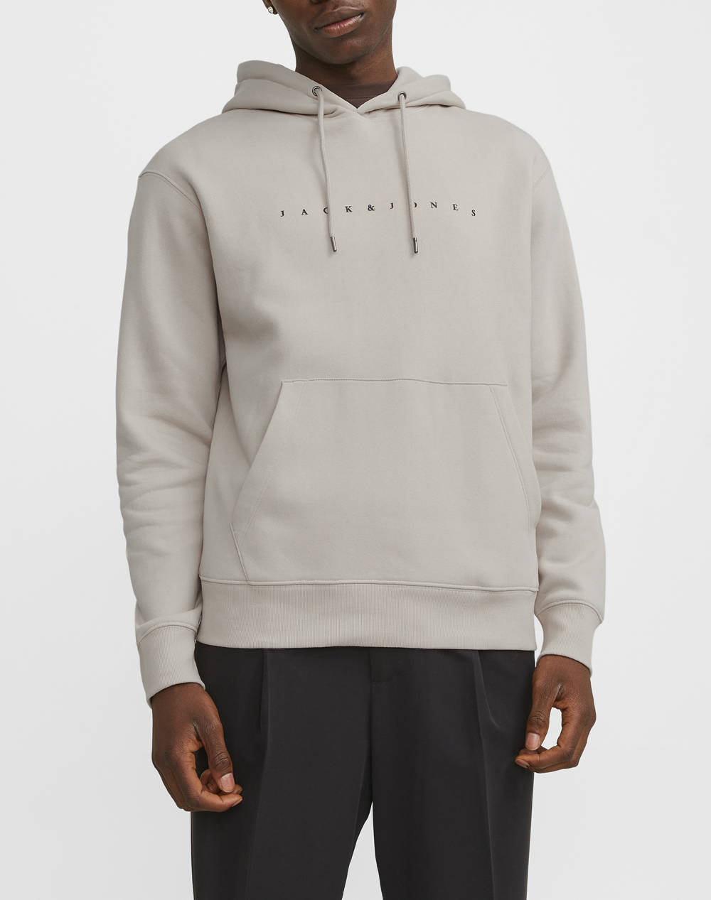JACK&JONES JACK&JONES JJESTAR JJ SWEAT HOOD NOOS 12233972-Moonbeam Ecru