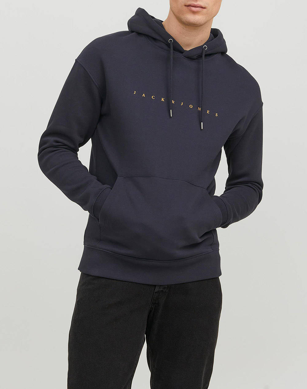 JACK&JONES JJESTAR JJ SWEAT HOOD NOOS 12233972-Dark Navy NavyBlue