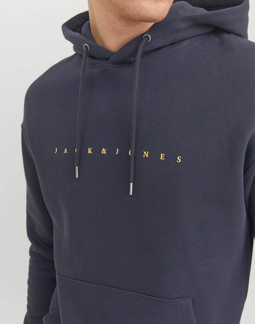Jack Jones Jjestar Jj Sweat Hood Noos 12233972-Dark Navy Navyblue ανδρικά ρούχα μπλούζες φούτερ Politikos Shop Πολιτικός