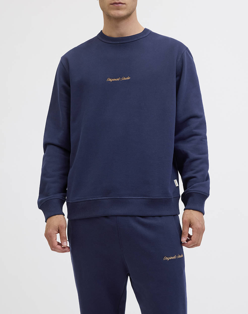 JACK&JONES JORNORREBRO EMB SWEAT CREW NOOS 12282893-Ocean Cavern OceanBlue