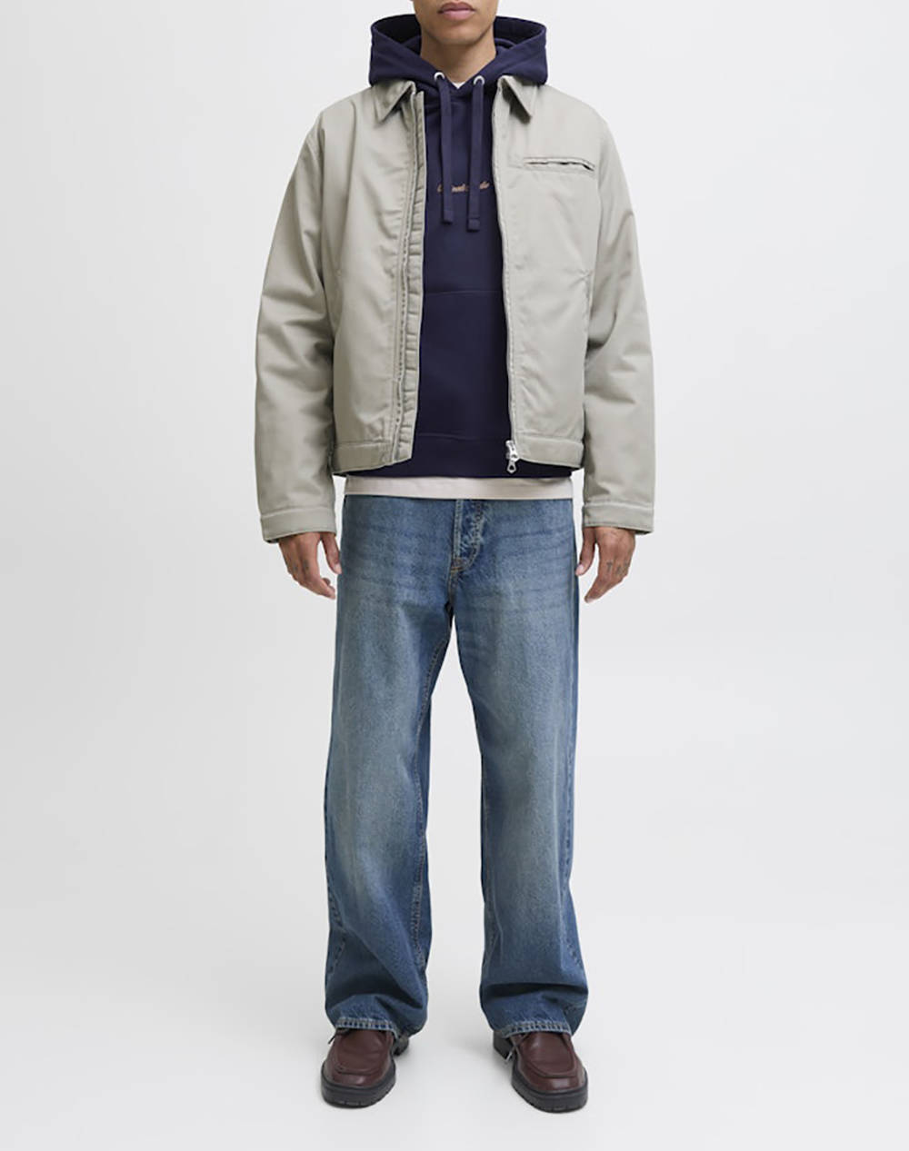 JACK&JONES JORNORREBRO EMB SWEAT HOOD NOOS 12282861-Ocean Cavern OceanBlue φωτογραφία