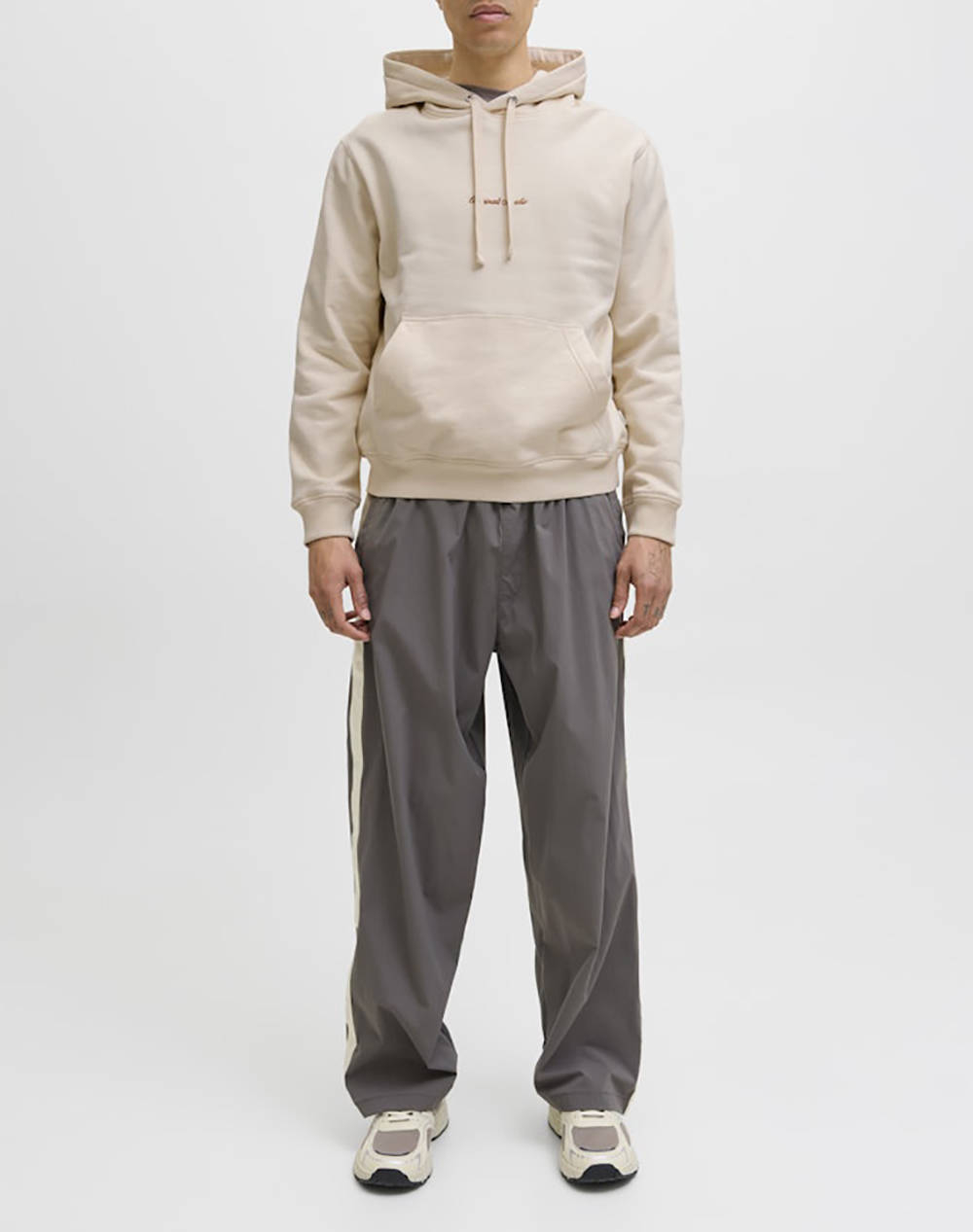 JACK&JONES JORNORREBRO EMB SWEAT HOOD NOOS 12282861-Antique White OffWhite φωτογραφία