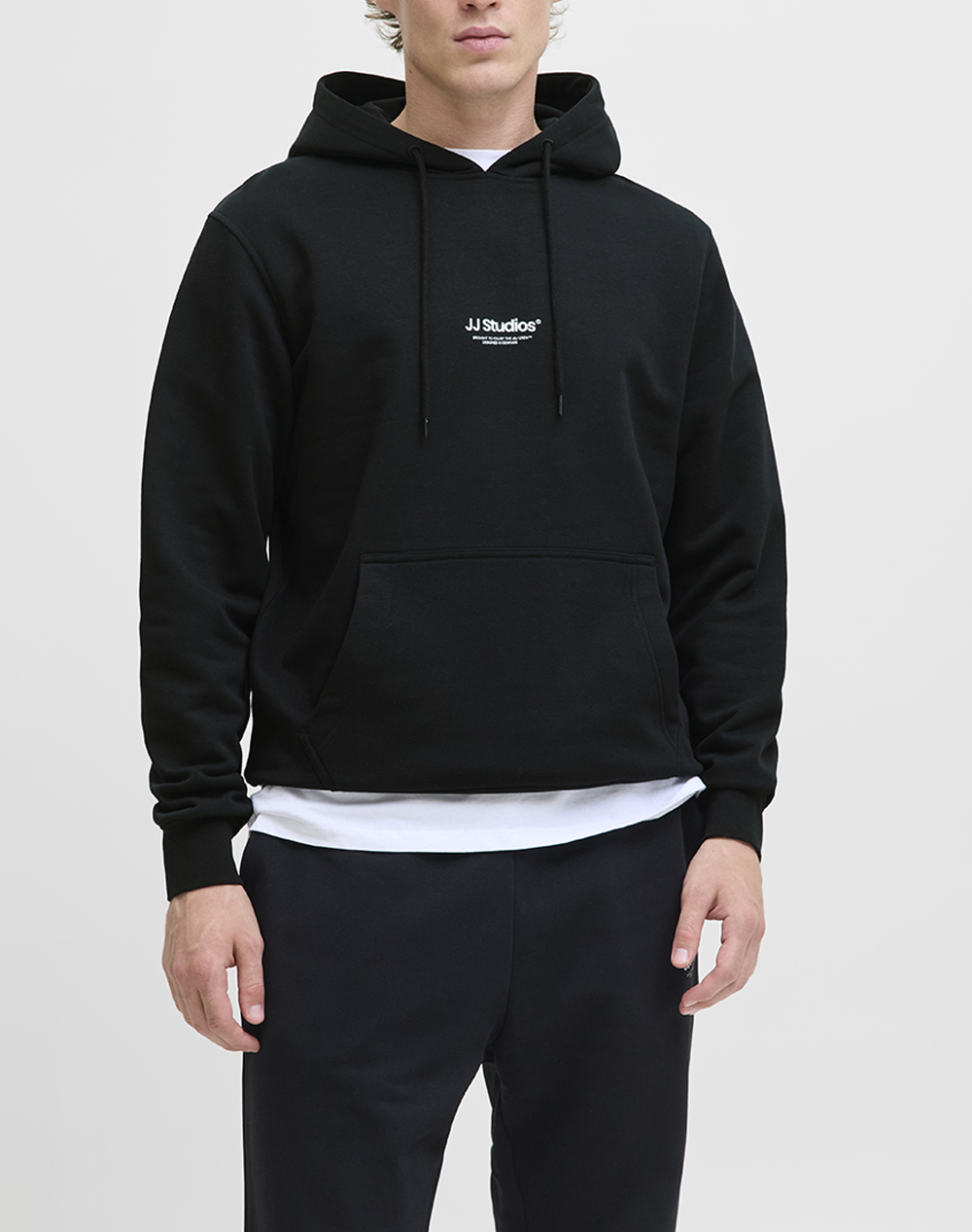 JACK&JONES JJESOHO SWEAT HOOD NOOS 12278789-BLACK Black