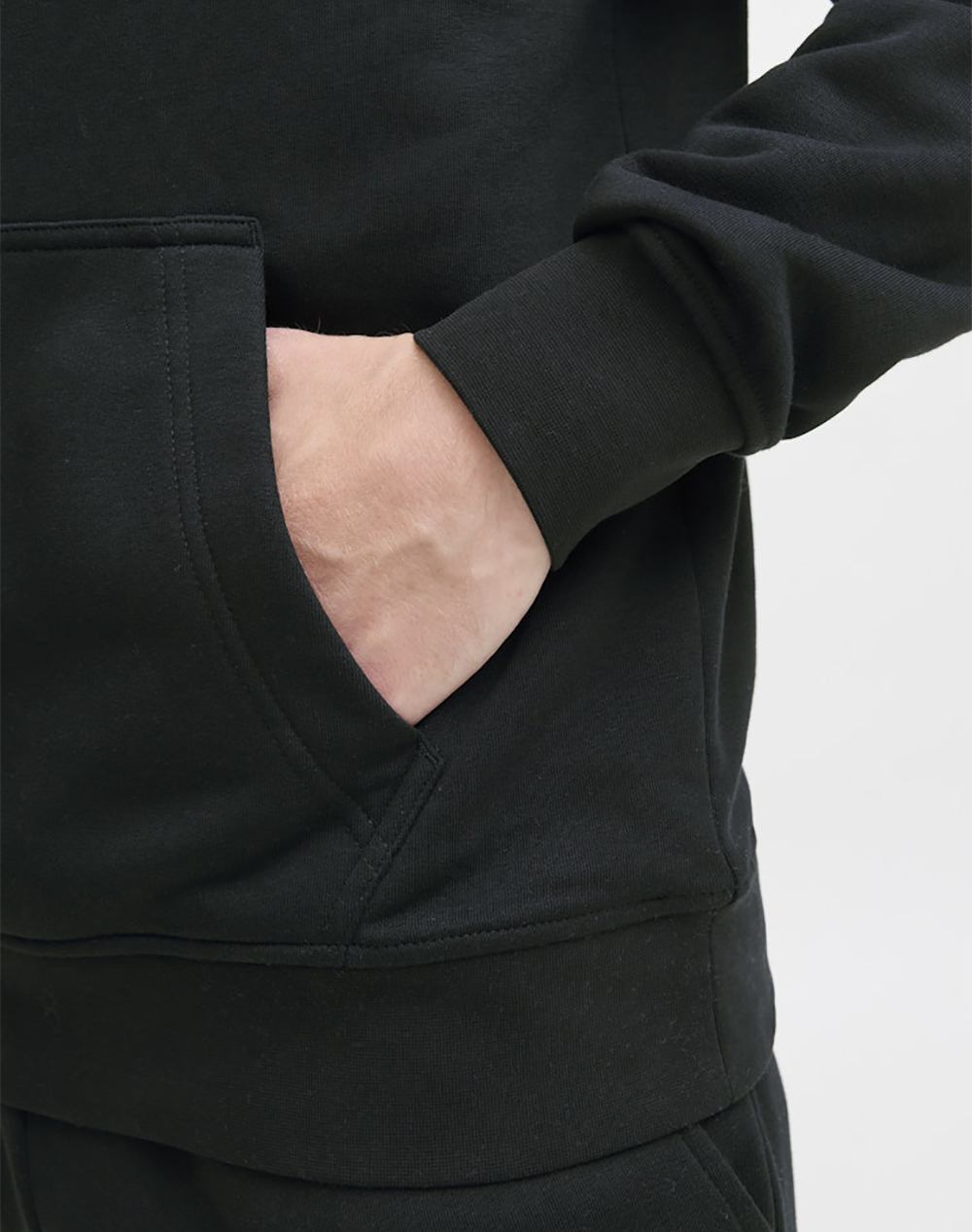 Jack Jones Jjesoho Sweat Hood Noos 12278789-Black Black ανδρικά ρούχα μπλούζες φούτερ Politikos Shop Πολιτικός
