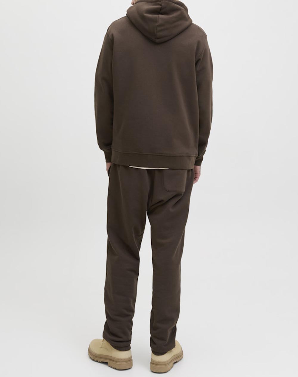 JACK&JONES JJESOHO SWEAT HOOD NOOS 12278789-Delicioso Brown φωτογραφία