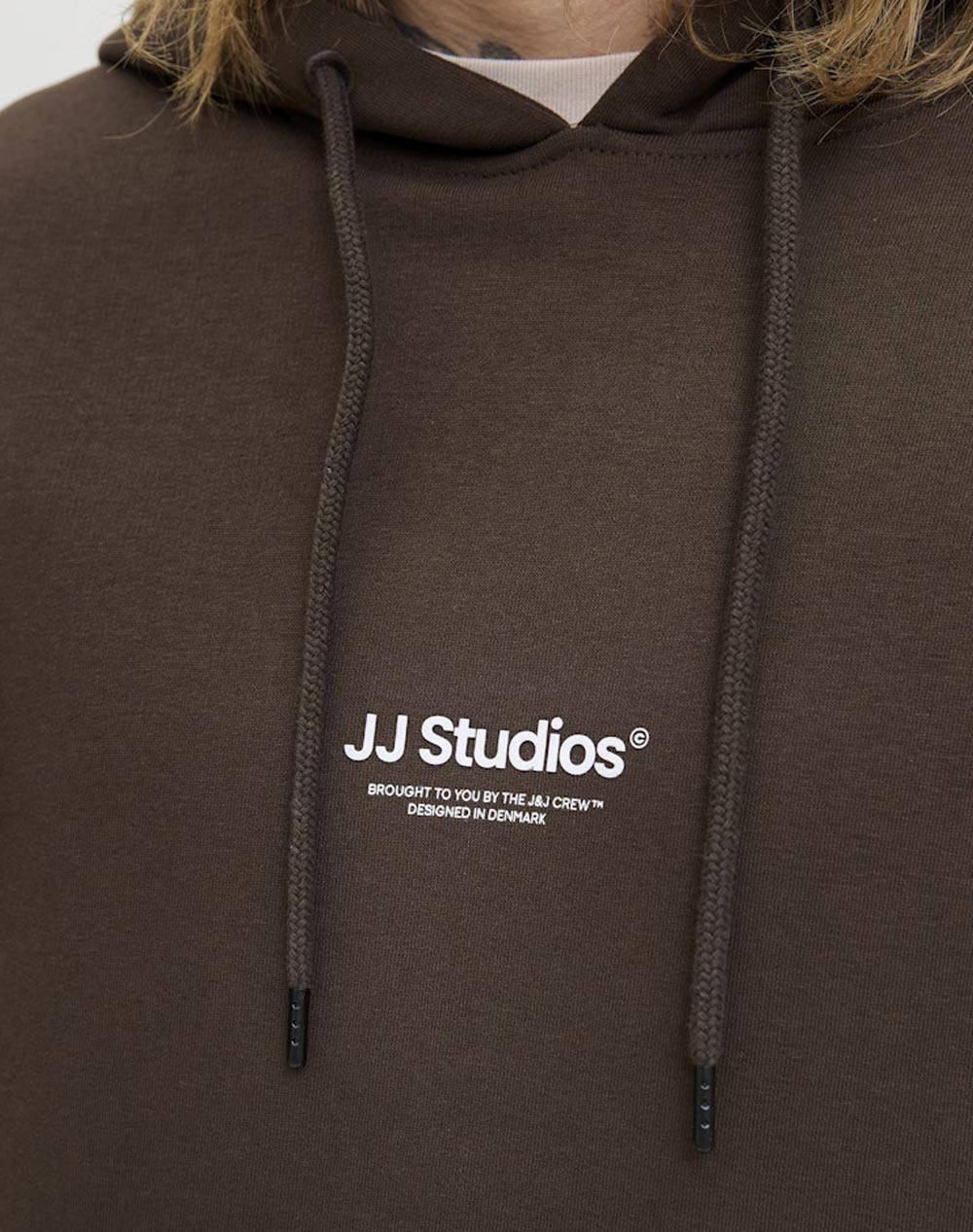 Jack Jones Jjesoho Sweat Hood Noos 12278789-Delicioso Brown ανδρικά ρούχα μπλούζες φούτερ Politikos Shop Πολιτικός