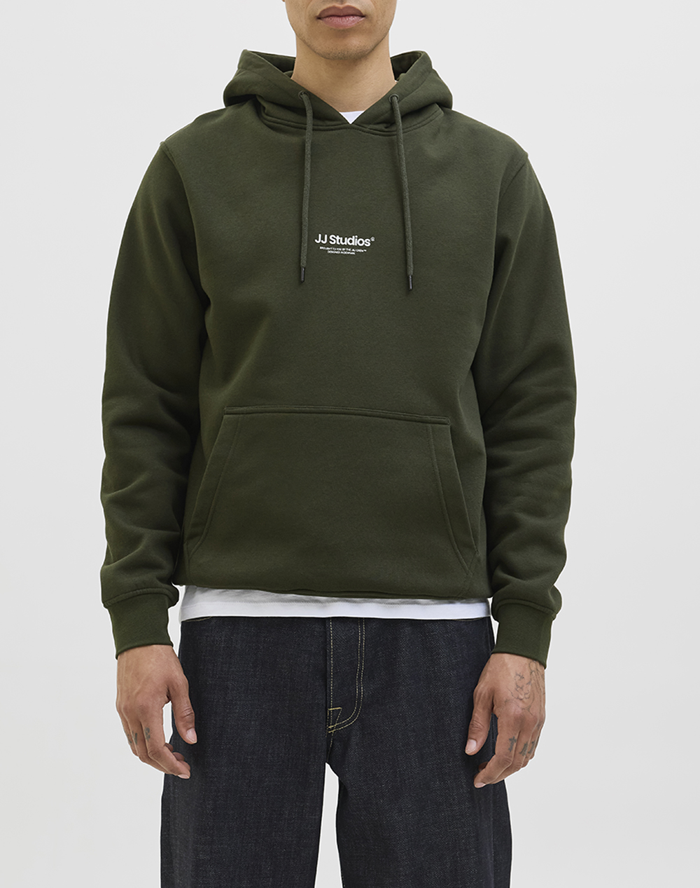 JACK&JONES JJESOHO SWEAT HOOD NOOS 12278789-Duffel Bag DarkGreen