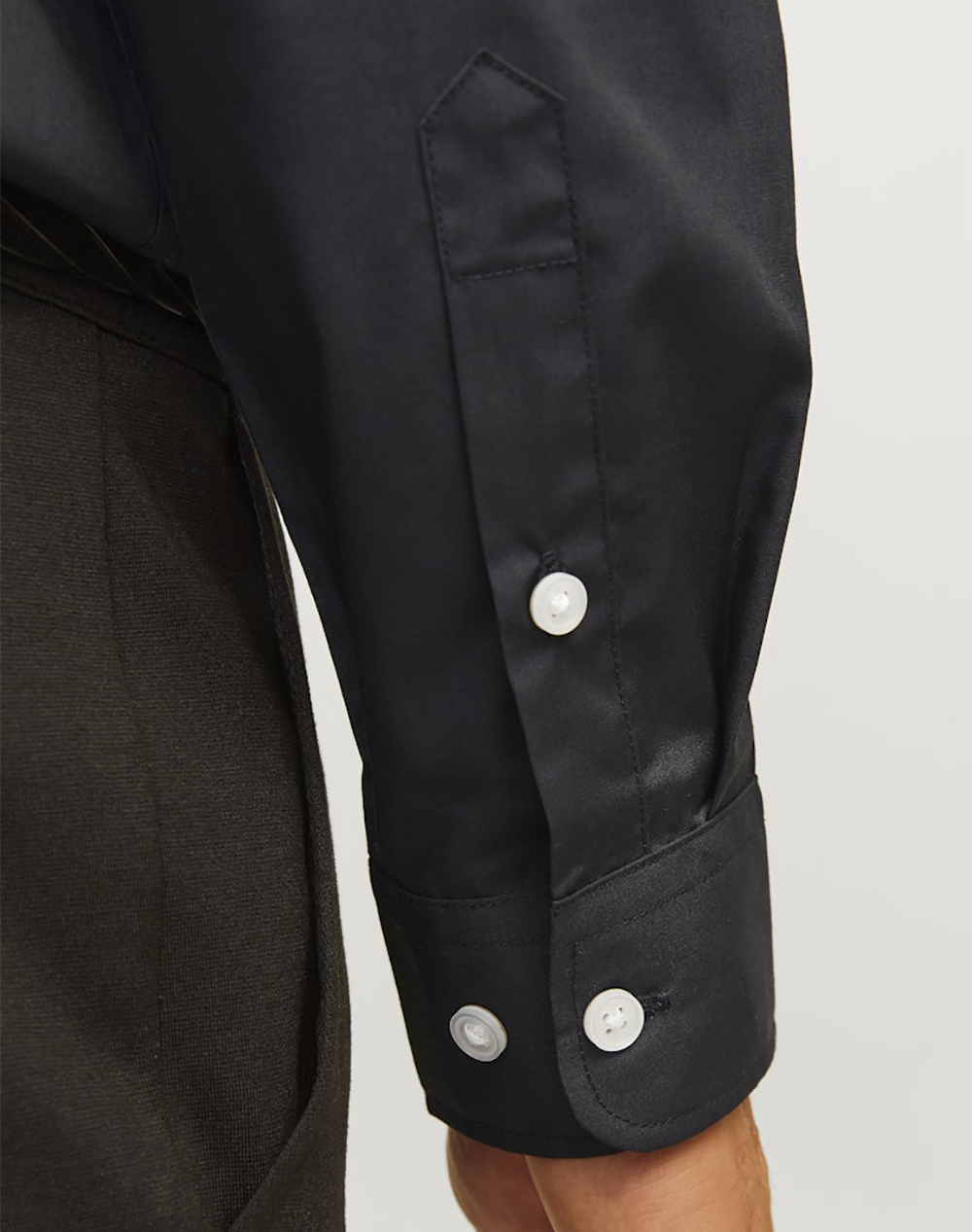 Jj Rebell Jrebgavin Solid Shirt Ls Noos 12267557-Black Black ανδρικά ρούχα πουκάμισα Politikos Shop Πολιτικός