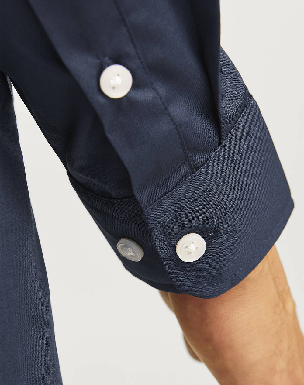 JJ REBELL JREBGAVIN SOLID SHIRT LS NOOS 12267557-Sky Captain NavyBlue φωτογραφία