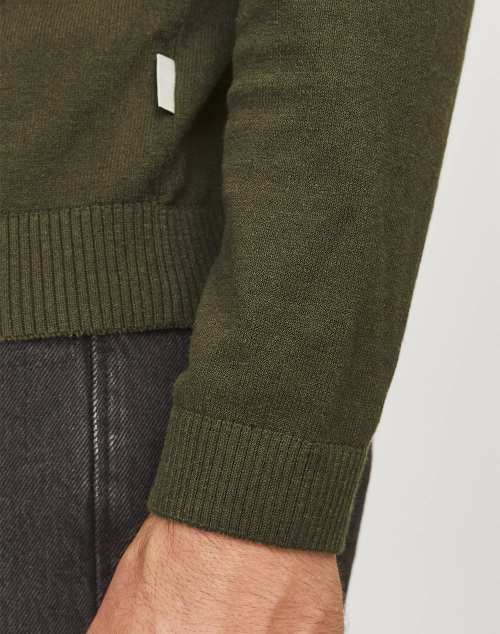 Jj Rebel Jrebcallum Knit Crew Neck Noos 12263734-Forest Night Olive ανδρικά ρούχα μπλούζες Πλεκτά Politikos Shop Πολιτικός
