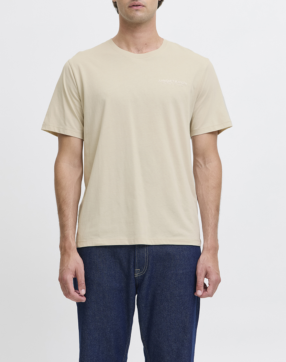 JJREBEL JREBZACK TEE SS CREW NECK NOOS 12279441-Moonbeam Biege