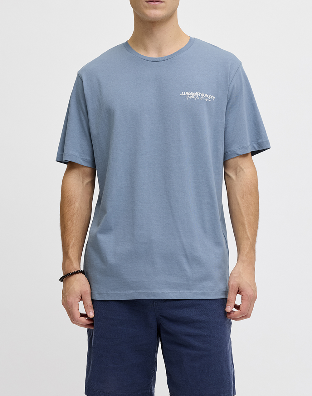JJREBEL JREBZACK TEE SS CREW NECK NOOS 12279441-FADED DENIM Blue