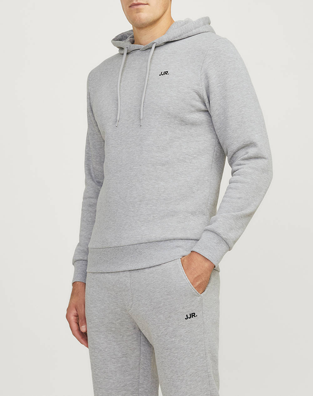 JJ REBEL JJ REBEL LOGO SWEAT HOOD NOOS 12263852-Light Grey Melange LightGray