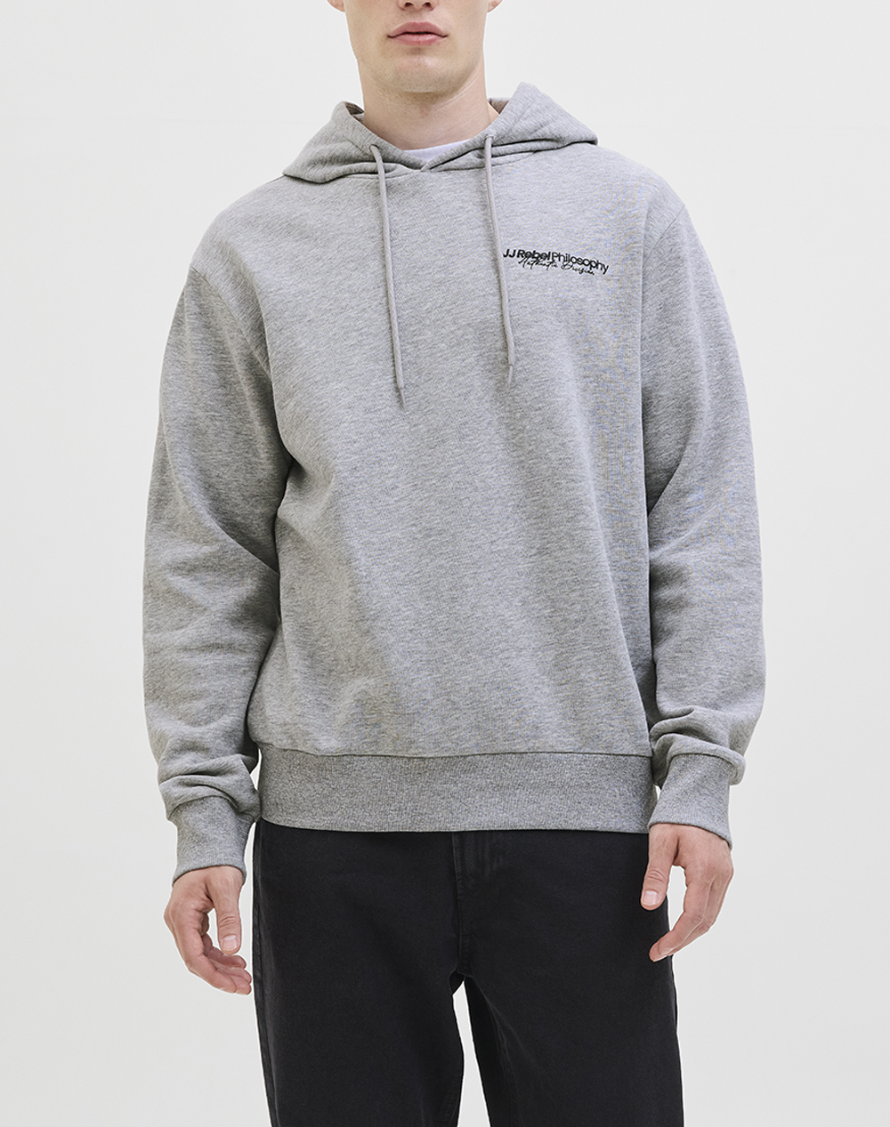 JJ REBEL JJREBEL JREBZACK SWEAT HOOD NOOS 12279446-Light Grey Melange LightGray