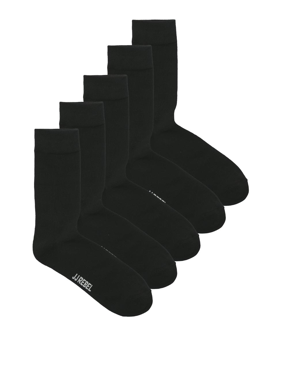 JJ REBEL JREBREBEL LOGO SOCKS 5 PACK NOOS 12272617-BlackW.BLACK Black φωτογραφία
