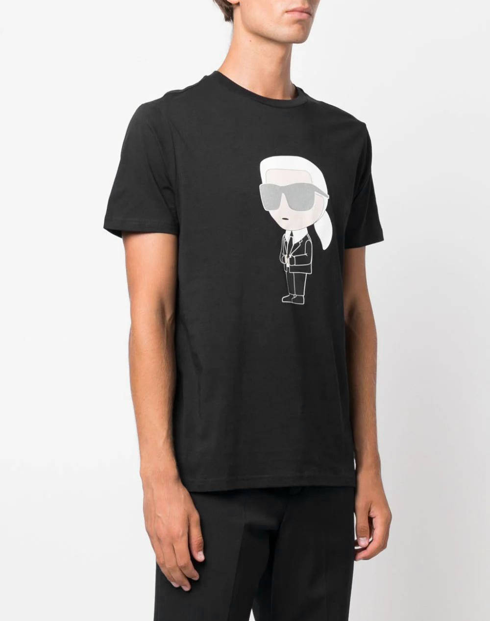 KARL LAGERFELD T-SHIRT CREWNECK NOS 755071-500251-990 Black