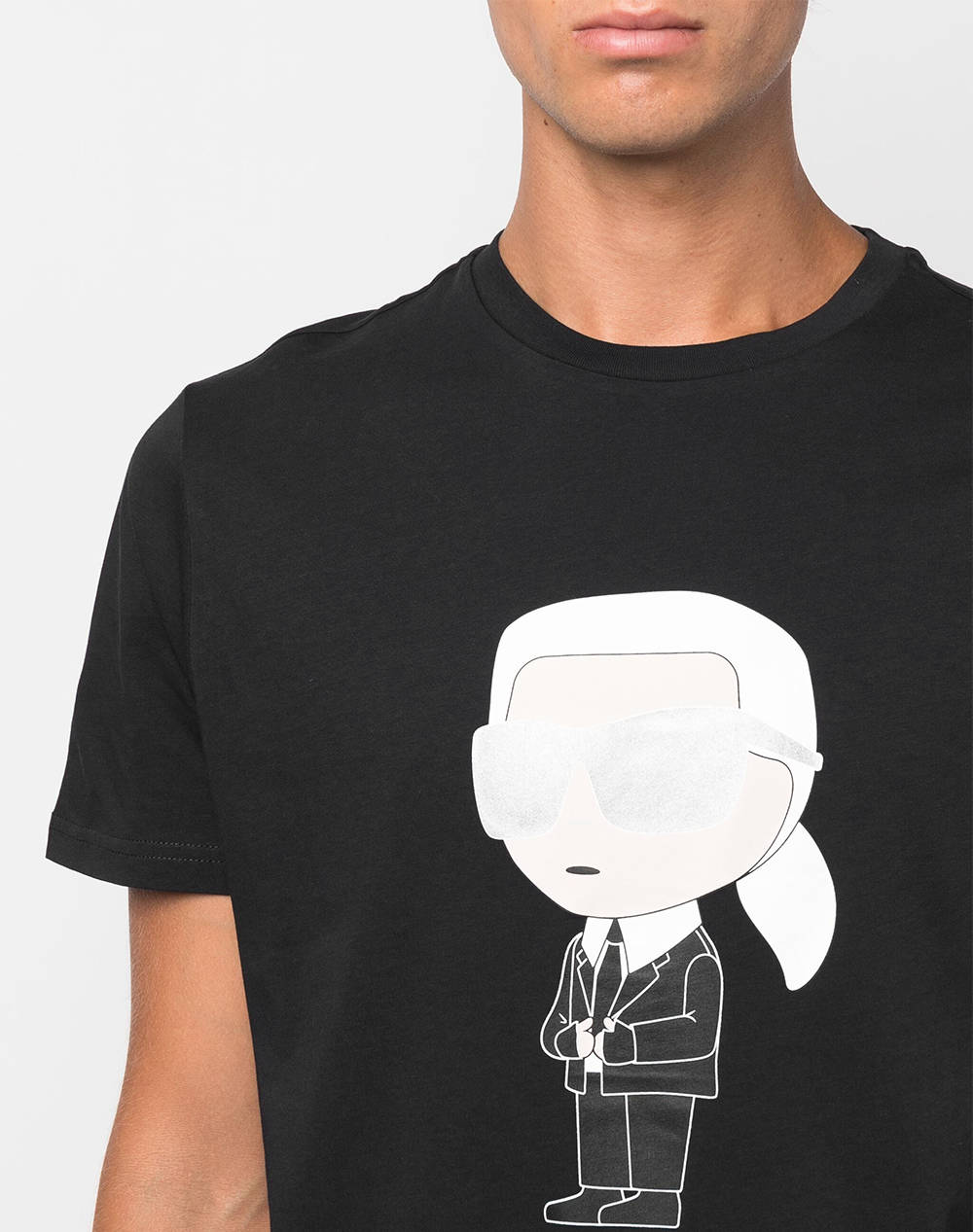 Karl Lagerfeld T-Shirt Crewneck Nos 755071-500251-990 Black ανδρικά ρούχα μπλούζες Politikos Shop Πολιτικός