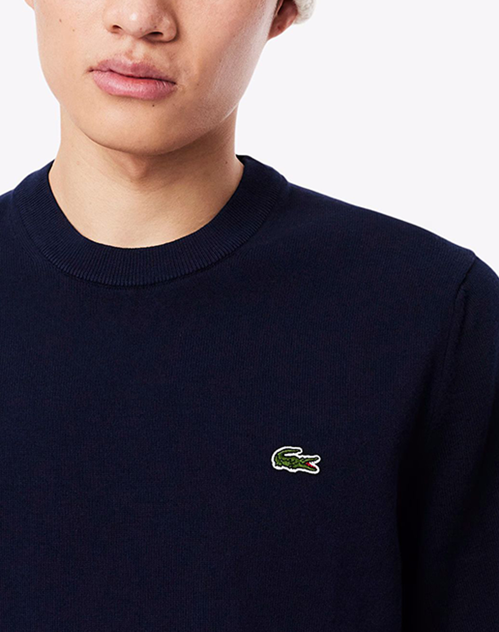 Lacoste Πουλοβερ Μμ Sweater 3Ah1985-166 Navyblue ανδρικά ρούχα μπλούζες Πλεκτά Politikos Shop Πολιτικός