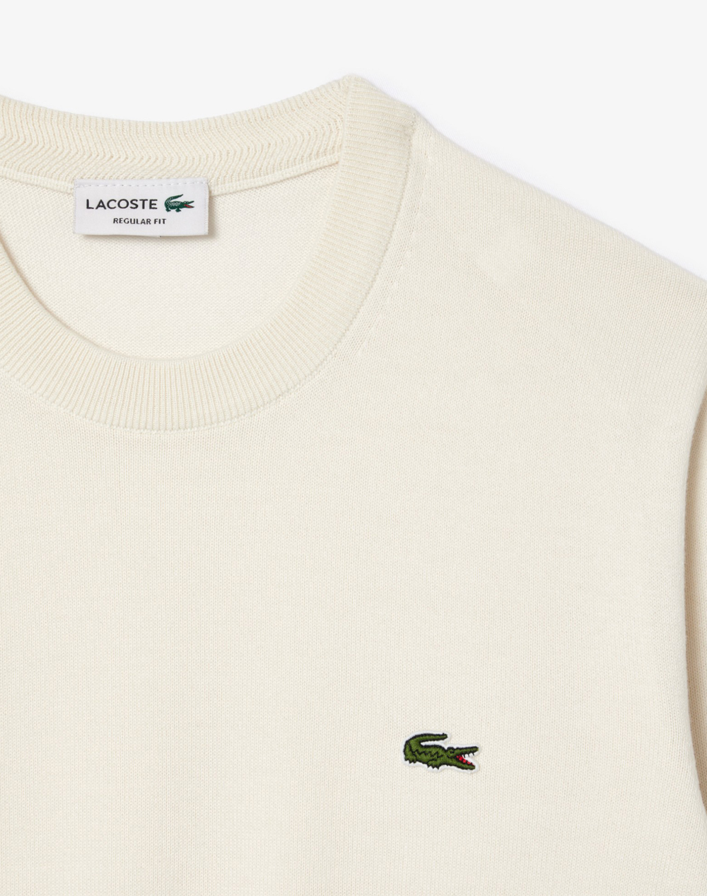 Lacoste Πουλοβερ Μμ Sweater 3Ah1985-70V Offwhite ανδρικά ρούχα μπλούζες Πλεκτά Politikos Shop Πολιτικός