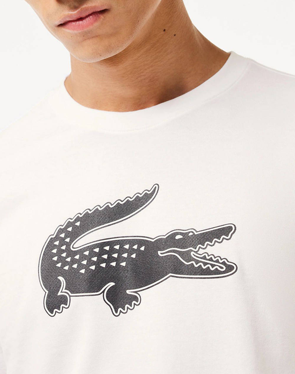 Lacoste Μπλούζα Κμ Tee-Shirt 3Th2042-Au8 Cream ανδρικά ρούχα μπλούζες T-Shirt Politikos Shop Πολιτικός