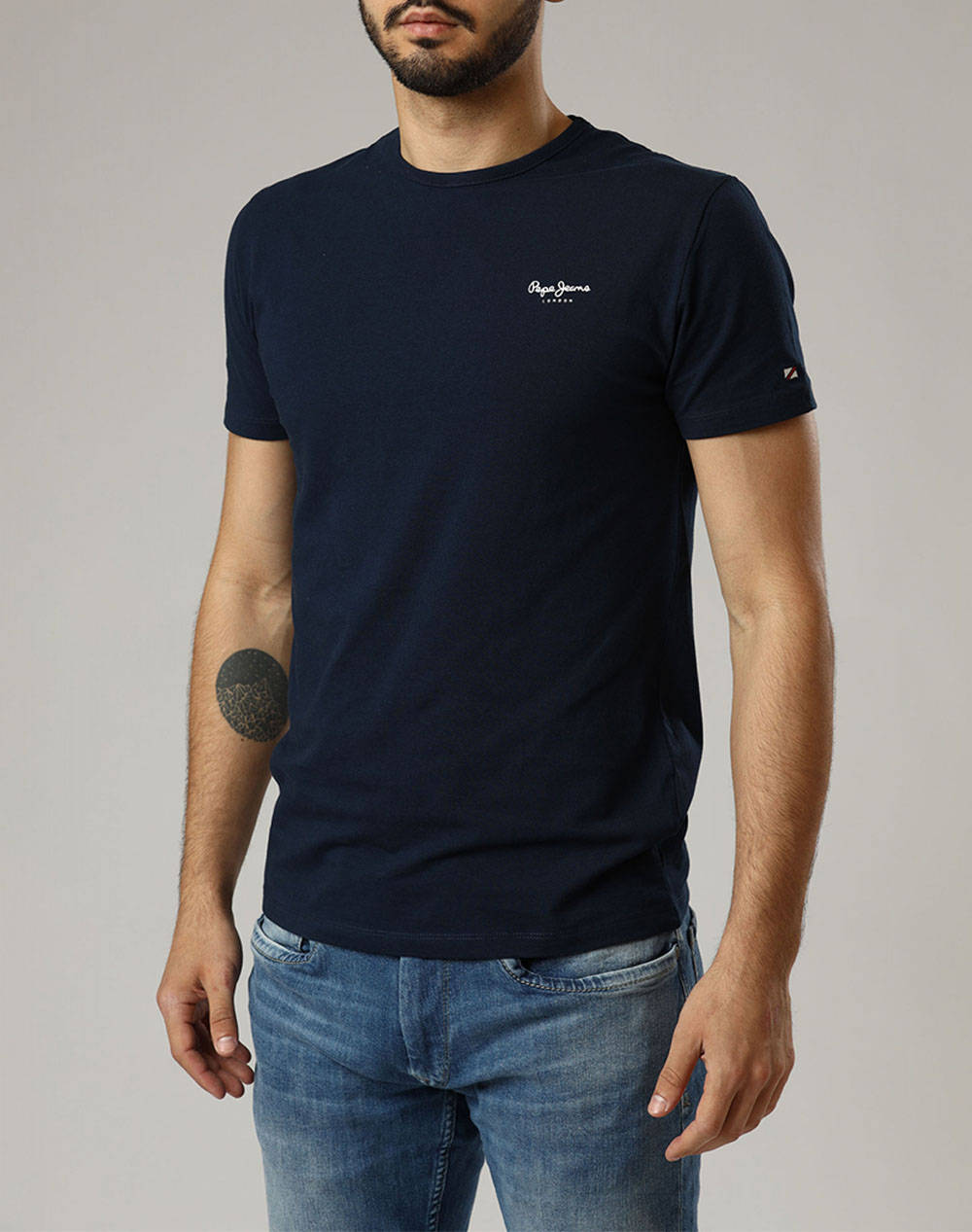 PEPE JEANS PEPE JEANS DROP 2A ORIGINAL BASIC 3N ΜΠΛΟΥΖΑ ΑΝΔΡΙΚΟ PM508212-595/NAVY NavyBlue