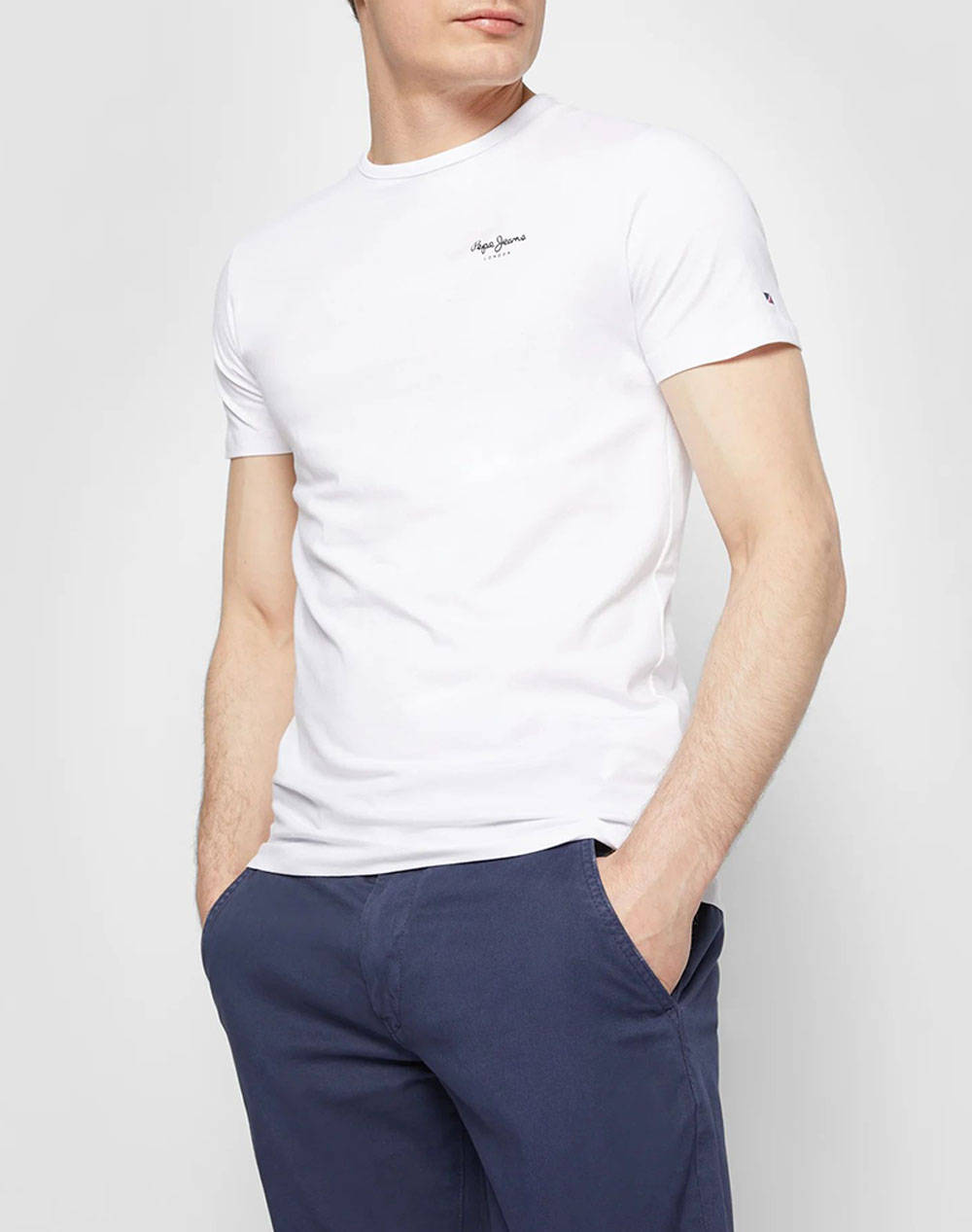 PEPE JEANS NOS DROP 2A ORIGINAL BASIC 3N ΜΠΛΟΥΖΑ ΑΝΔΡΙΚΟ PM508212-800/WHITE White