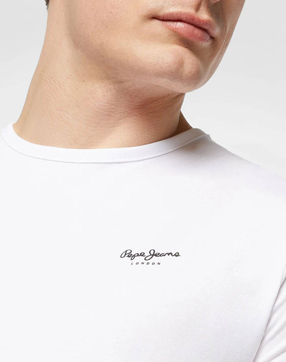 Pepe Jeans Nos Drop 2A Original Basic 3N Μπλούζα Ανδρικό Pm508212-800 White ανδρικά ρούχα μπλούζες T-Shirt Politikos Shop Πολιτικός