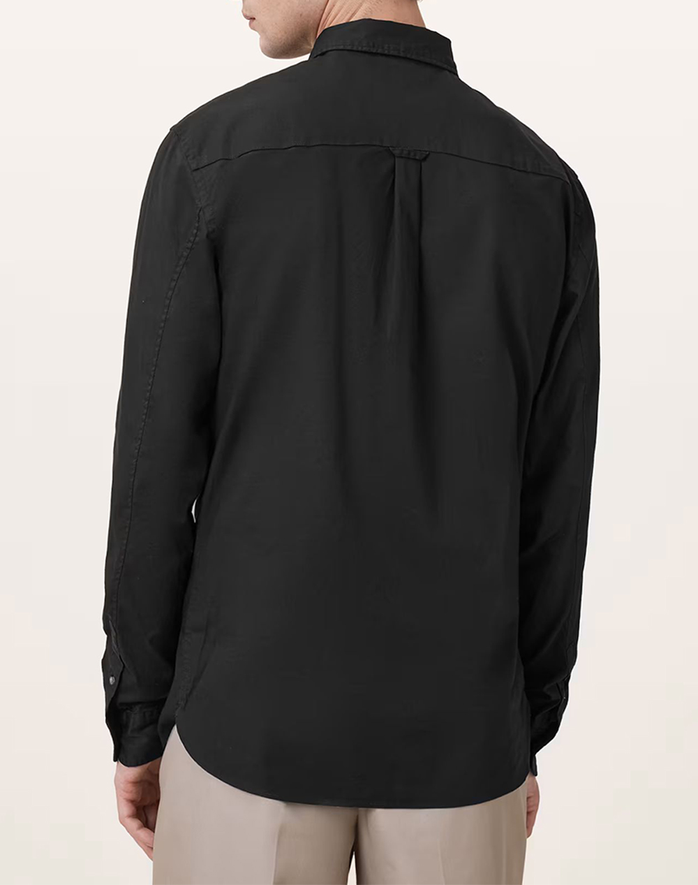 ALL SAINTS HAWTHORNE LS SHIRT M150SB-BLACK-BLACK Black φωτογραφία