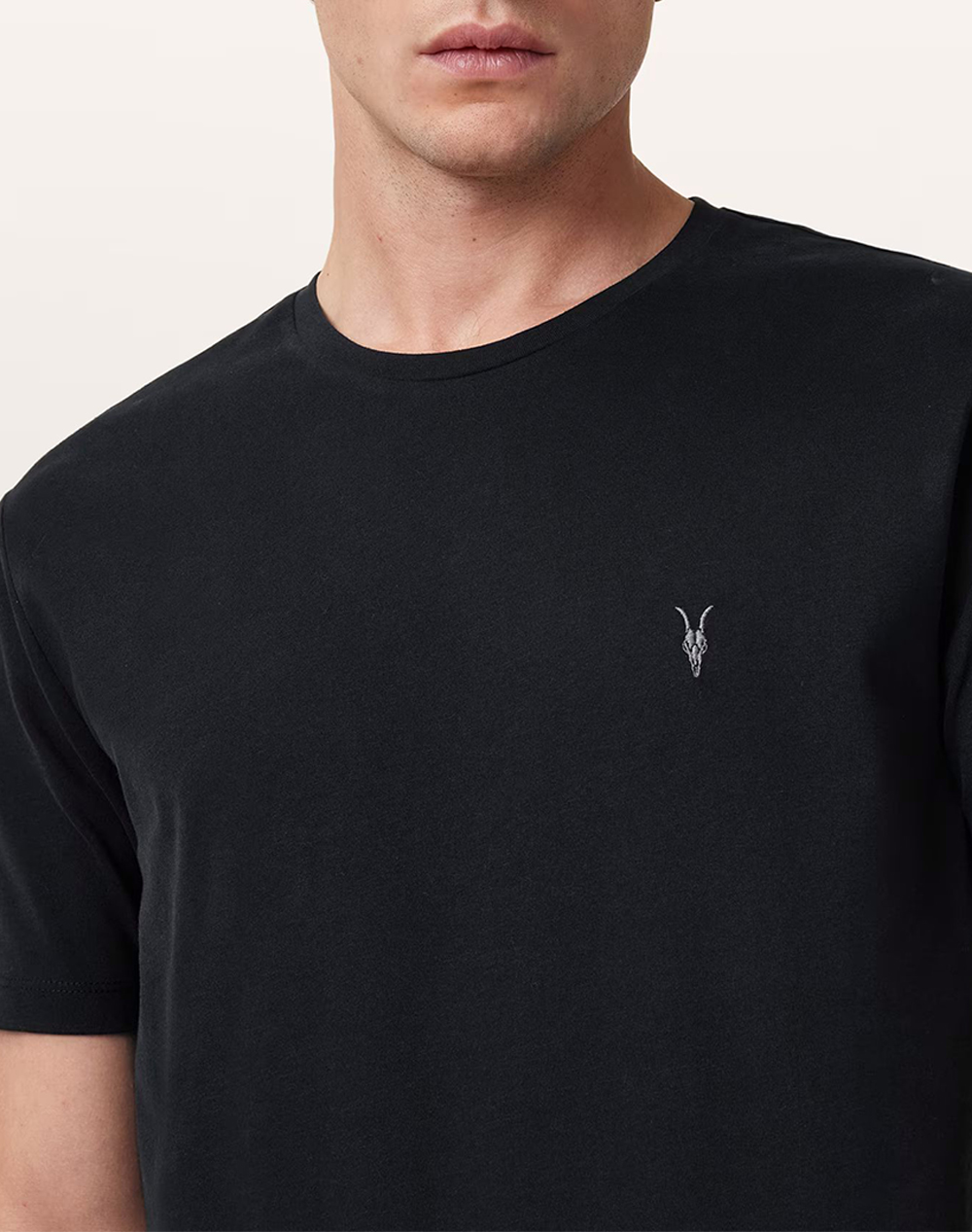 All Saints Brace Ss Crew M030Jb-Jet Black-Jet Black Jetblack ανδρικά ρούχα μπλούζες T-Shirt Politikos Shop Πολιτικός