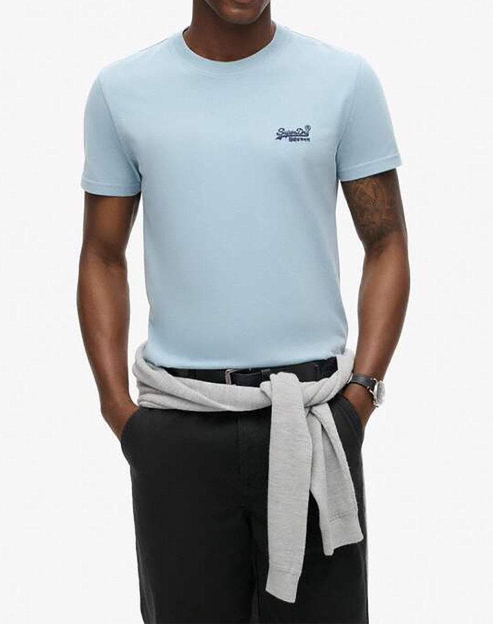 SUPERDRY ESSENTIAL LOGO EMB TEE ΜΠΛΟΥΖΑ ΑΝΔΡΙΚΟ M1011245A-P74 Ciel