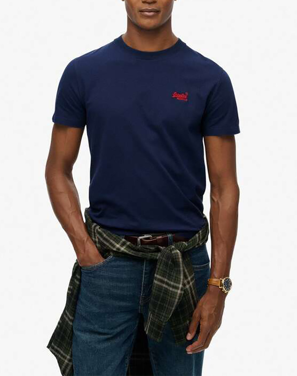 SUPERDRY ESSENTIAL LOGO EMB TEE ΜΠΛΟΥΖΑ ΑΝΔΡΙΚΟ M1011245A-GKV DarkBlue