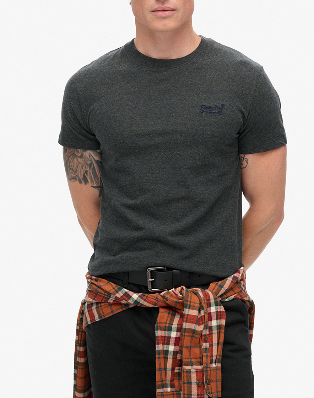 SUPERDRY ESSENTIAL LOGO EMB TEE ΜΠΛΟΥΖΑ ΑΝΔΡΙΚΟ M1011245A-B7Z DarkGray