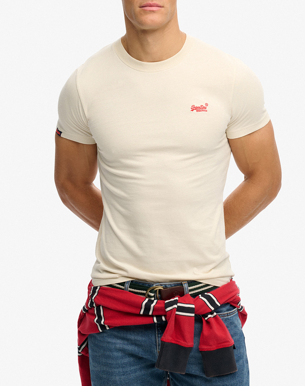 SUPERDRY ESSENTIAL LOGO EMB TEE ΜΠΛΟΥΖΑ ΑΝΔΡΙΚΟ M1011245A-J7K Ivory