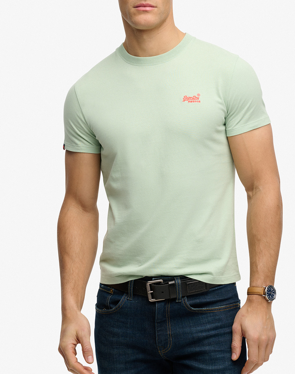 SUPERDRY ESSENTIAL LOGO EMB TEE ΜΠΛΟΥΖΑ ΑΝΔΡΙΚΟ M1011245A-J7G LawnGreen