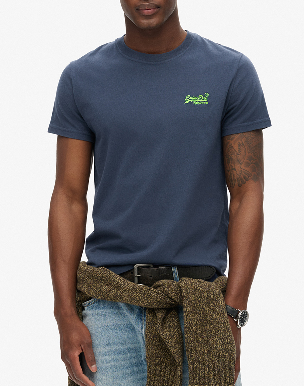 SUPERDRY ESSENTIAL LOGO EMB TEE ΜΠΛΟΥΖΑ ΑΝΔΡΙΚΟ M1011245A-CFE MidnightBlue