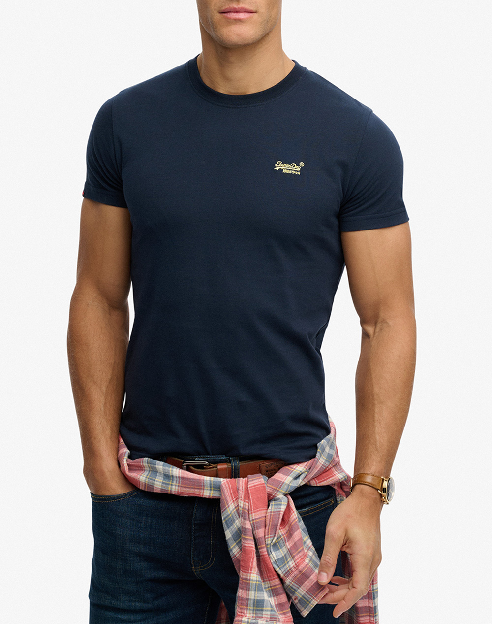SUPERDRY ESSENTIAL LOGO EMB TEE ΜΠΛΟΥΖΑ ΑΝΔΡΙΚΟ M1011245A-J7M OceanBlue