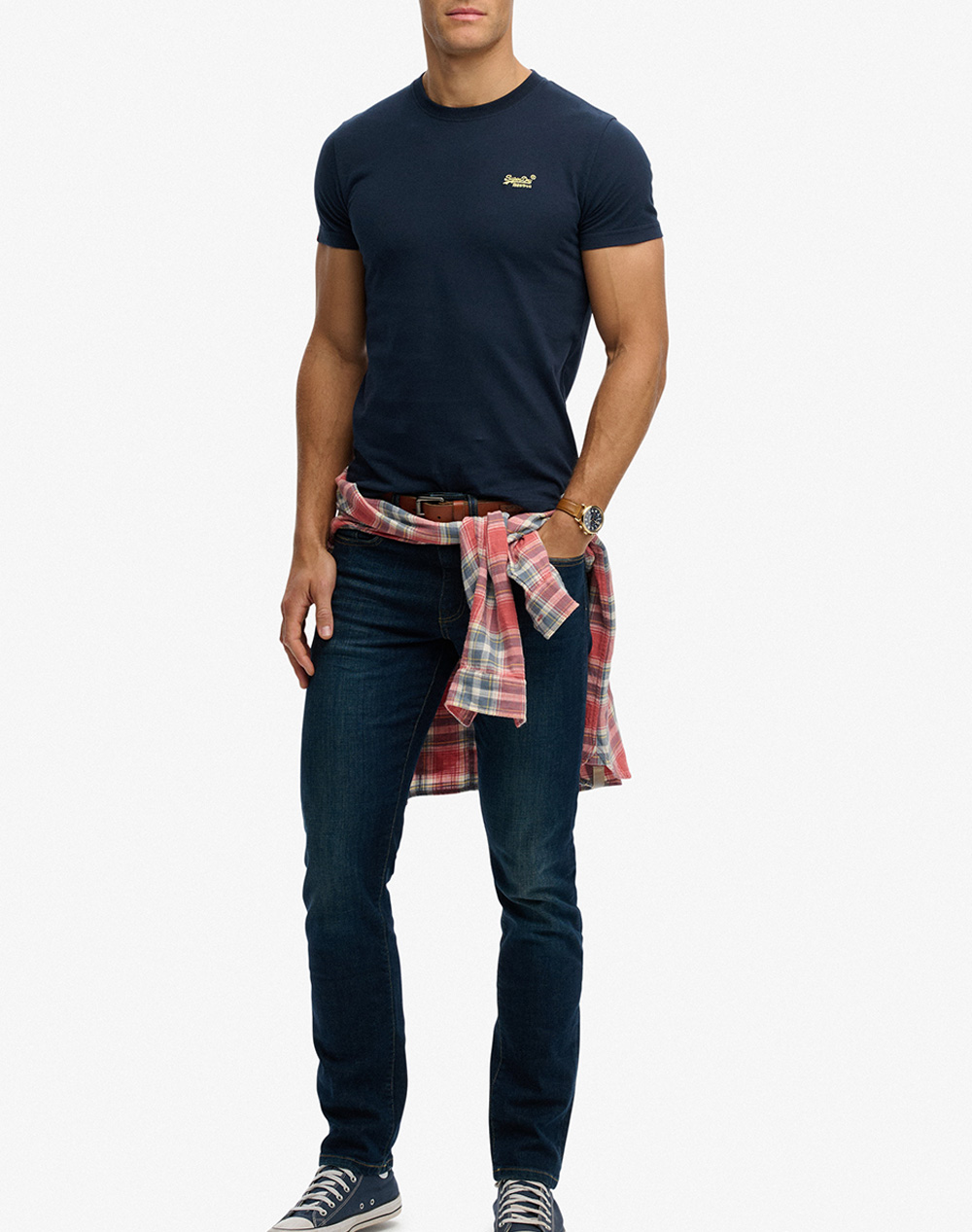 Superdry Essential Logo Emb Tee Μπλούζα Ανδρικό M1011245A-J7M Oceanblue ανδρικά ρούχα μπλούζες T-Shirt Politikos Shop Πολιτικός