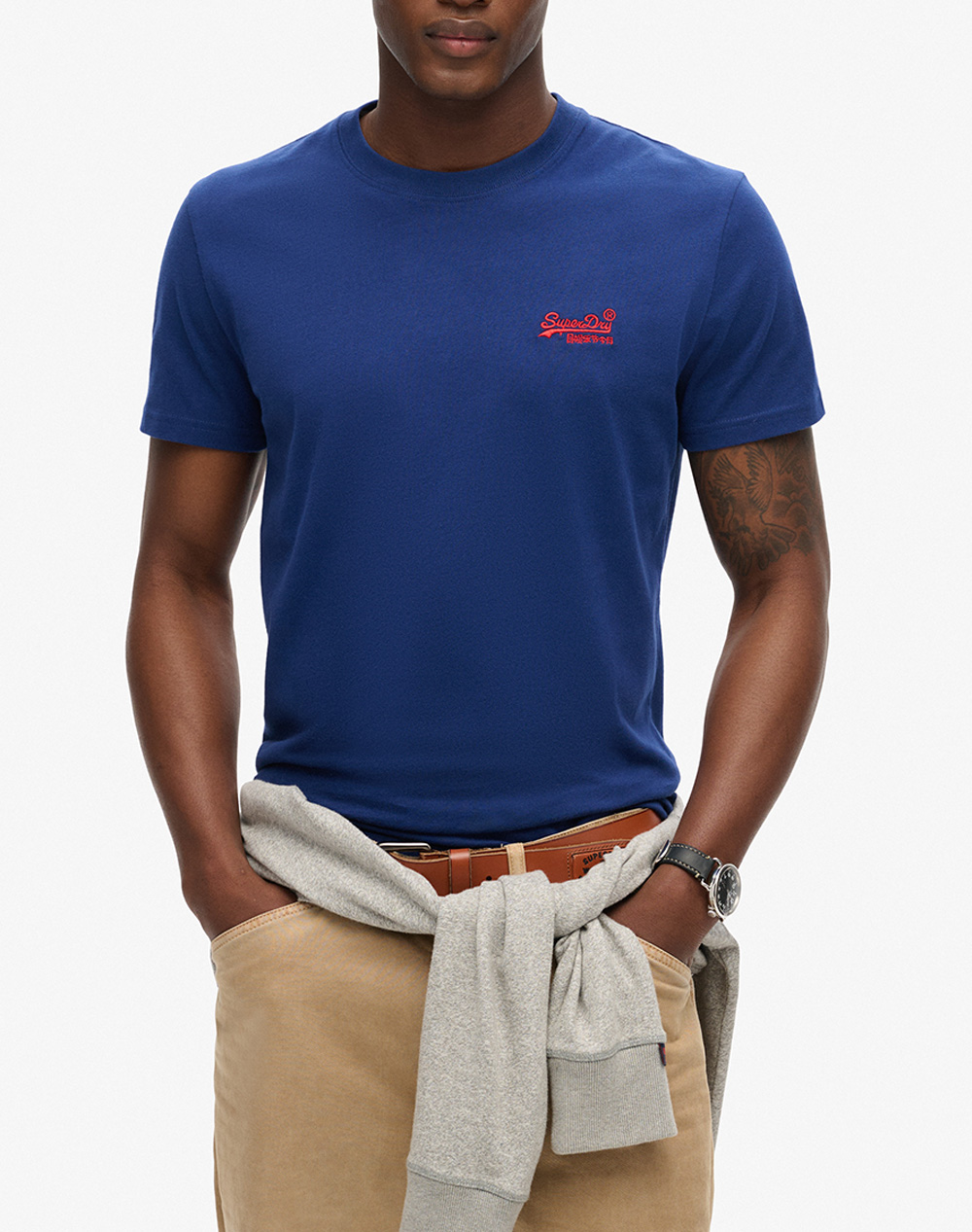 SUPERDRY ESSENTIAL LOGO EMB TEE ΜΠΛΟΥΖΑ ΑΝΔΡΙΚΟ M1011245A-JZD RoyalBlue