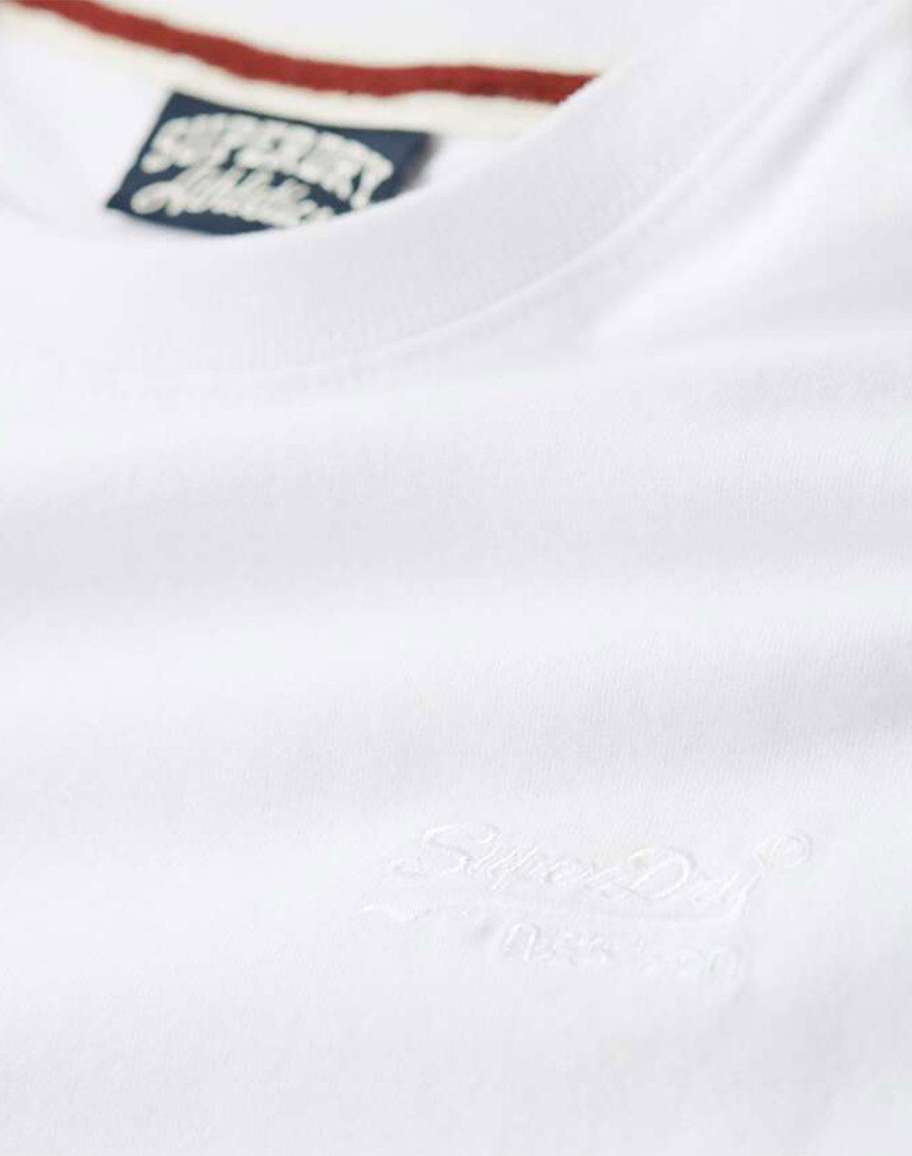Superdry Essential Logo Emb Tee Μπλούζα Ανδρικό M1011245A-01C White ανδρικά ρούχα μπλούζες T-Shirt Politikos Shop Πολιτικός