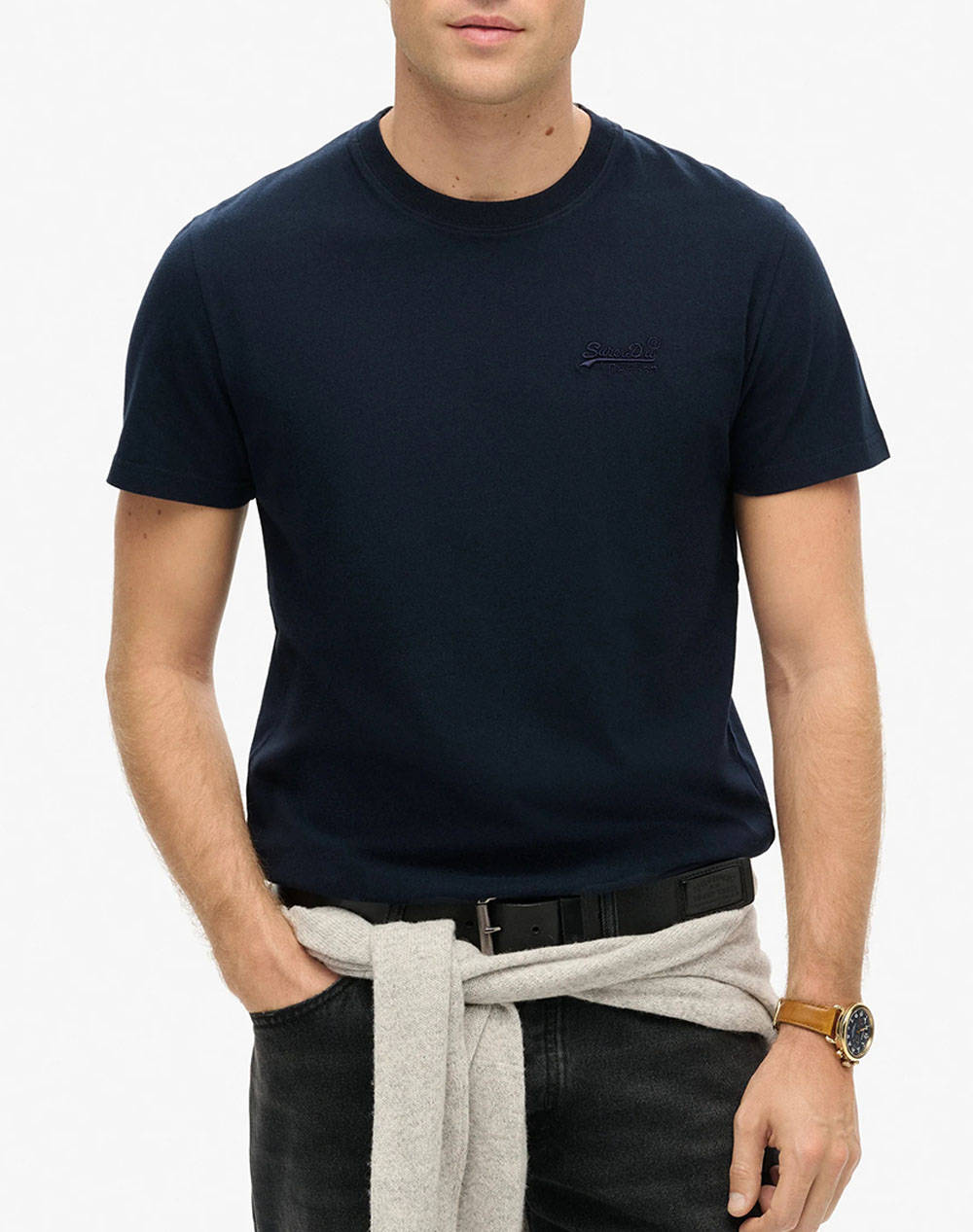 SUPERDRY ESSENTIAL LOGO EMB TEE ΜΠΛΟΥΖΑ ΑΝΔΡΙΚΟ M1011245M-98T NavyBlue