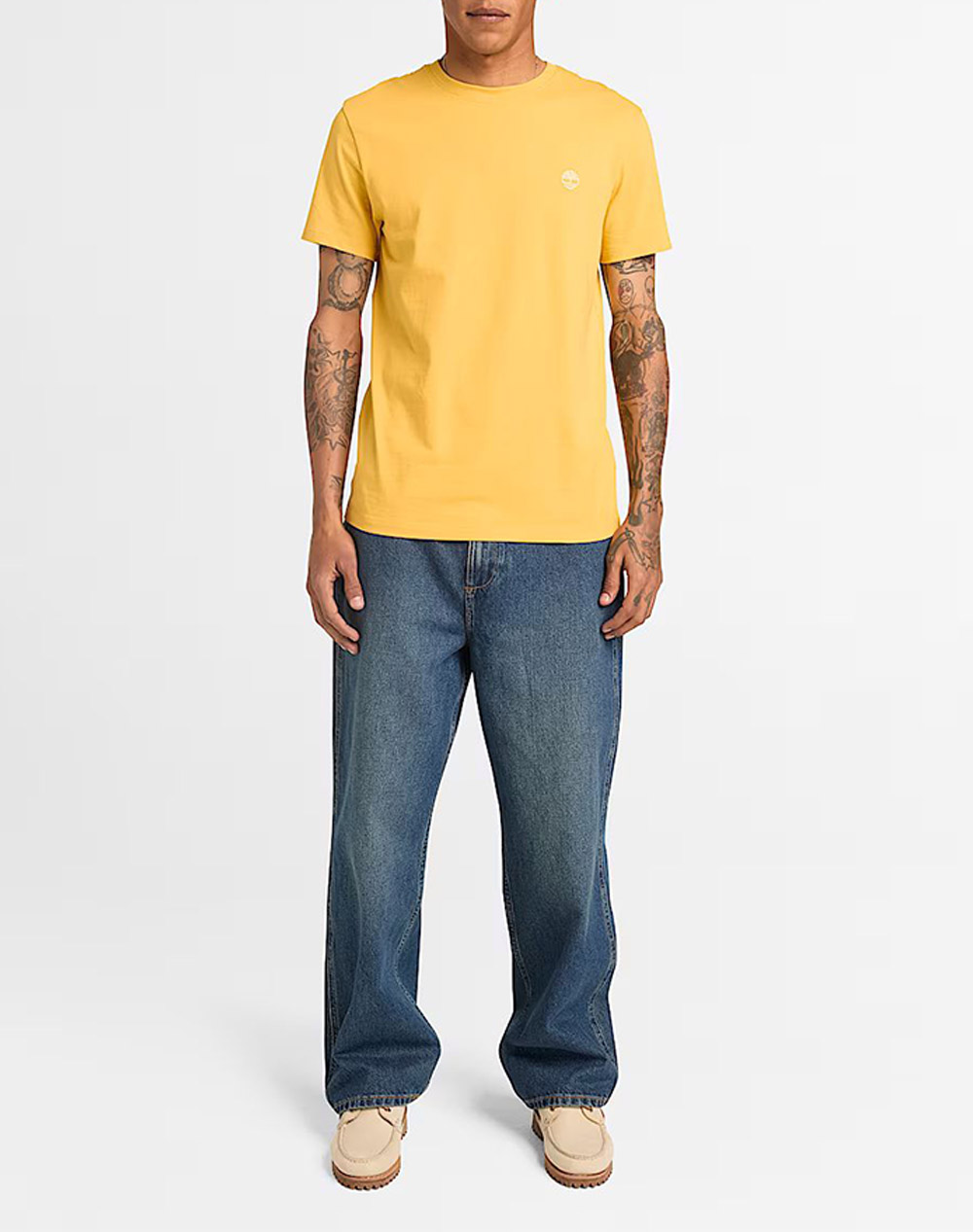 Timberland Sun River Crew T Shirt Tb0A2Bpr-714 Mustard ανδρικά ρούχα μπλούζες T-Shirt Politikos Shop Πολιτικός