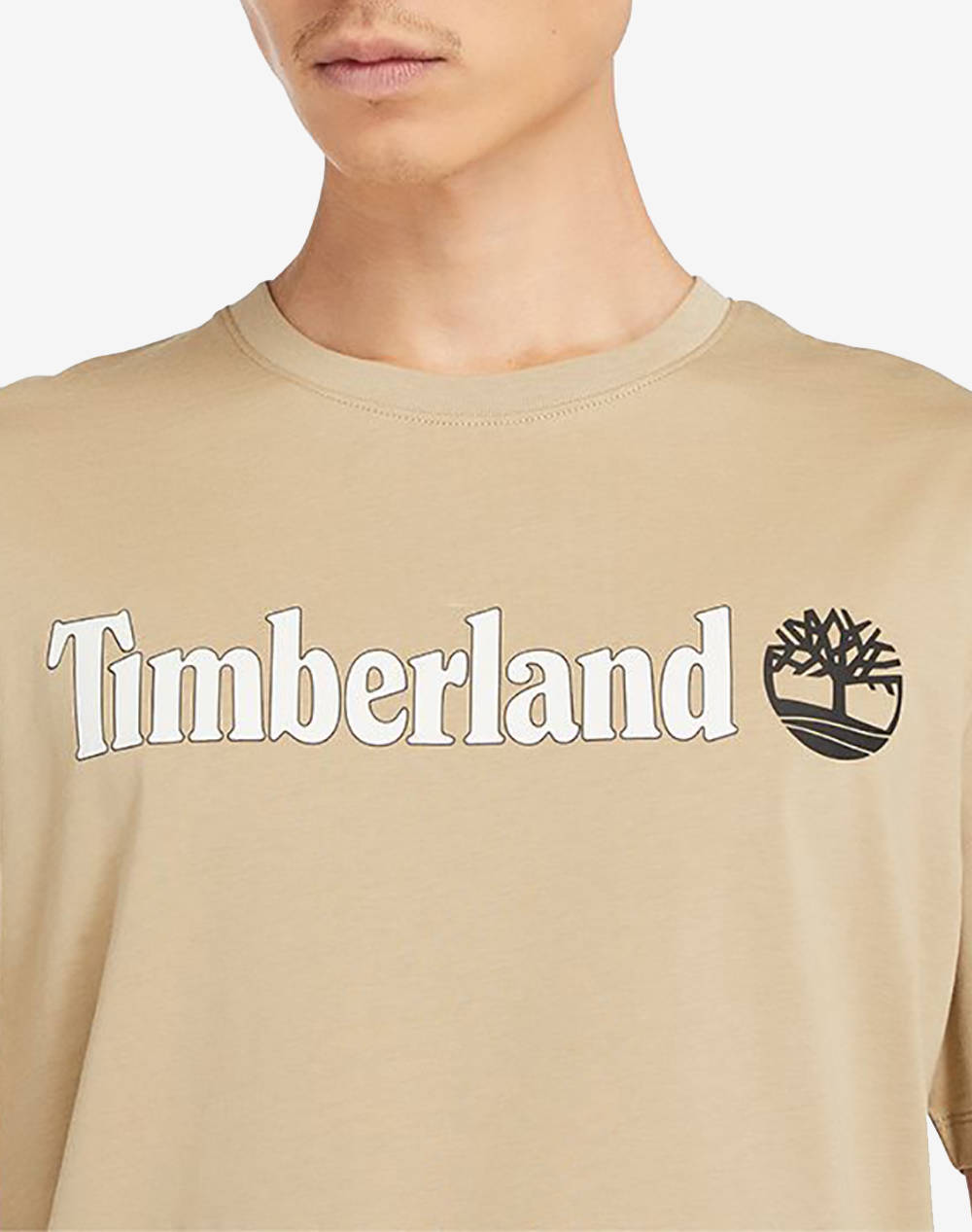 TIMBERLAND KENN Linear Logo Short Sleev TB0A5UPQ-DH4 Biege φωτογραφία