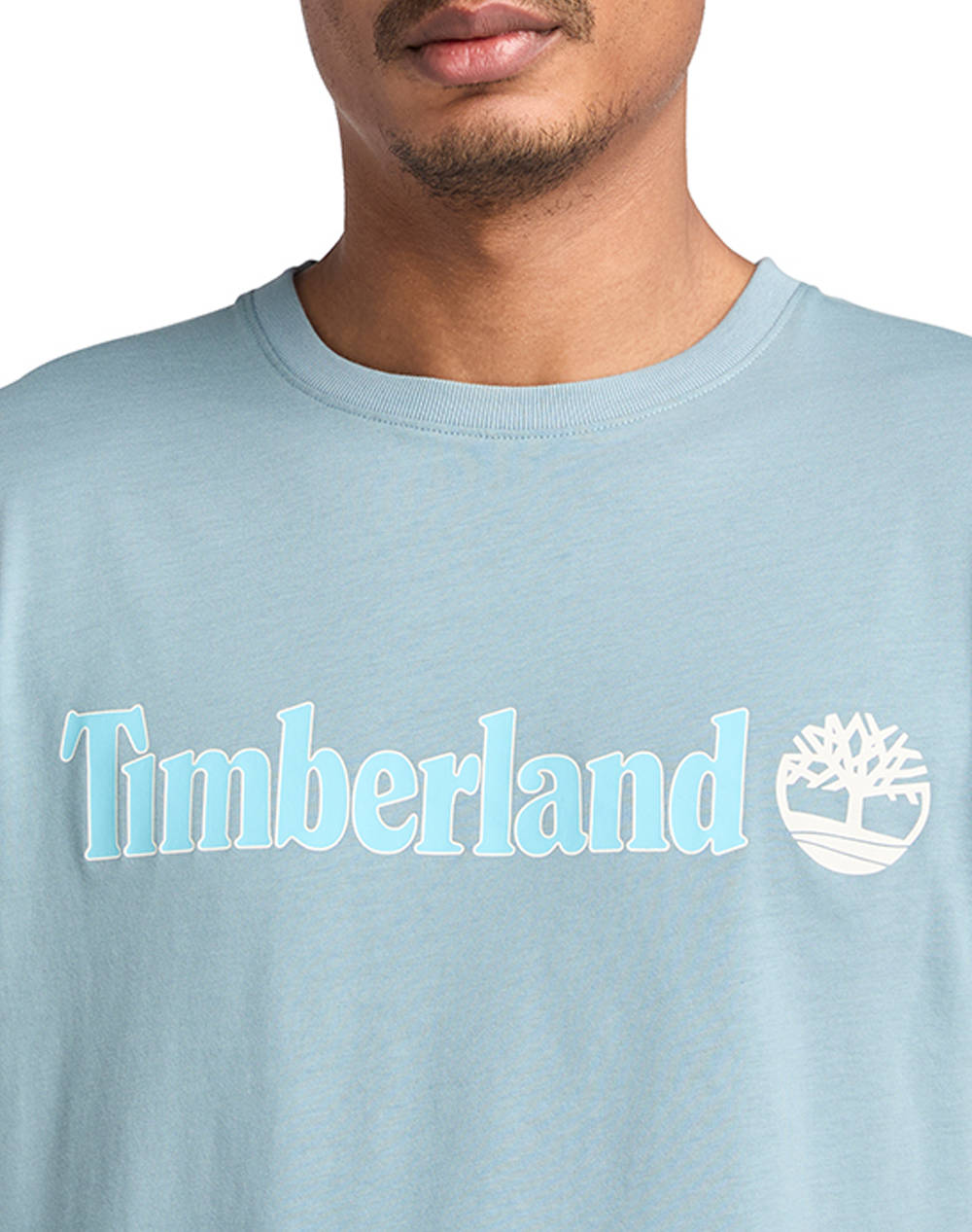 Timberland Kenn Linear Logo Short Sleev Tb0A5Upq-758 Ciel ανδρικά ρούχα μπλούζες T-Shirt Politikos Shop Πολιτικός