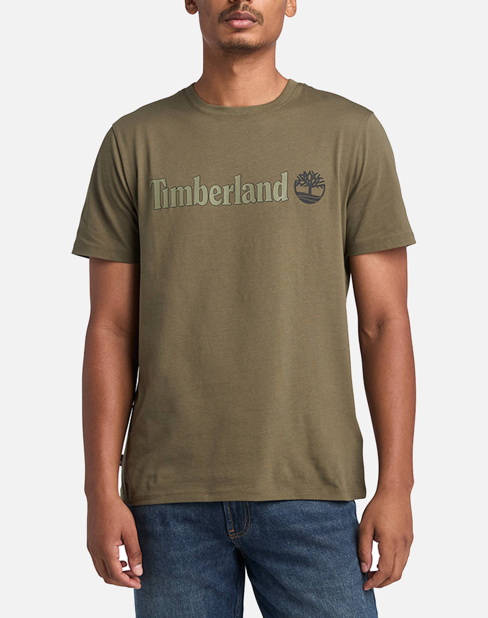 TIMBERLAND KENN Linear Logo Short Sleev TB0A5UPQ-A58 DarkOliveGreen