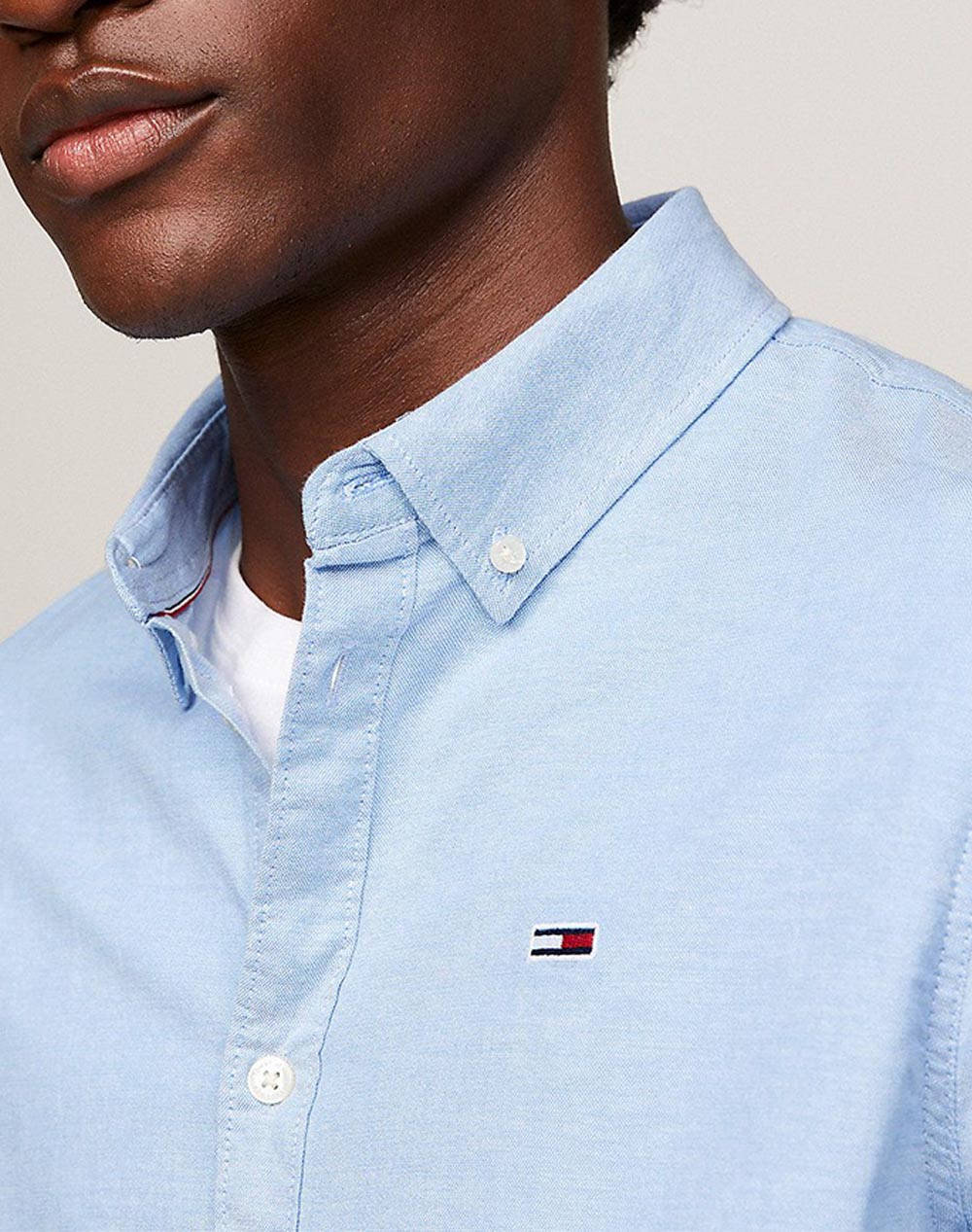 Tommy Jeans Tjm Slim Stretch Oxford Shirt Dm0Dm09594-C4E Lightblue ανδρικά ρούχα πουκάμισα Politikos Shop Πολιτικός