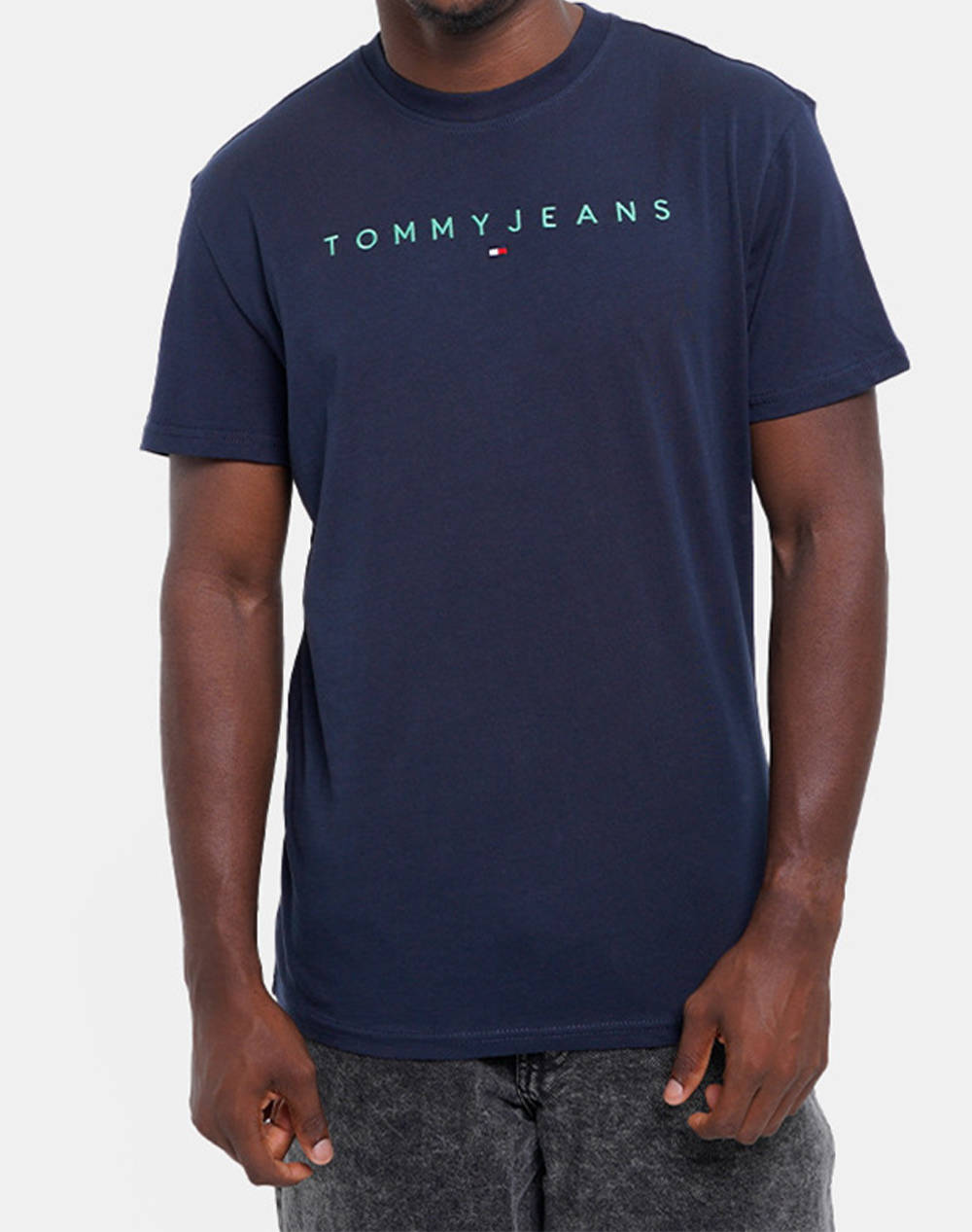 TOMMY JEANS TJM REG LINEAR LOGO TEE EXT DM0DM20744-0GZ DarkBlue