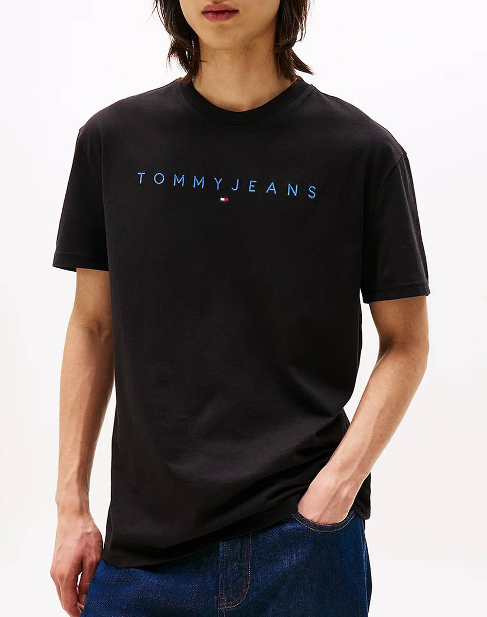 TOMMY JEANS TJM REG LINEAR LOGO TEE EXT DM0DM20744-0GK JetBlack