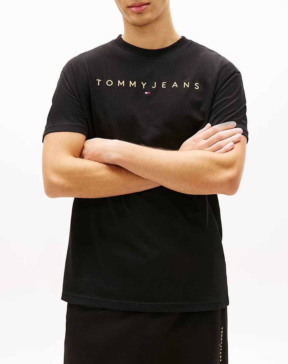 TOMMY JEANS TJM REG LINEAR LOGO TEE EXT DM0DM20744-SEV TotalBlack
