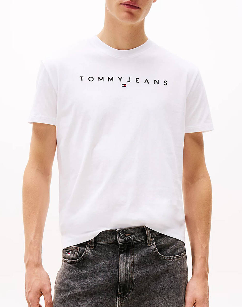 TOMMY JEANS TJM REG LINEAR LOGO TEE EXT DM0DM20744-YBR White
